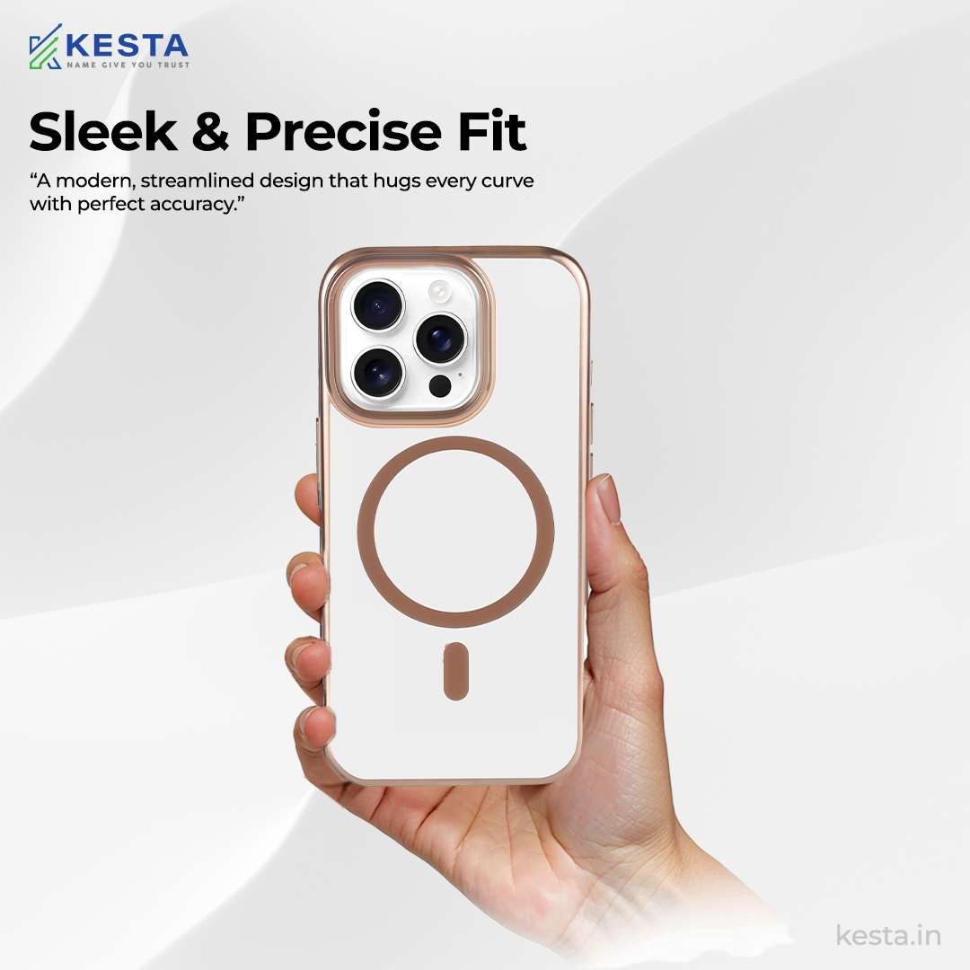 iPhone 16 Pro Max Cover - Notify Popup Gold Transparent Case (Camera Sink Protection & Wireless Charging Optimized)
